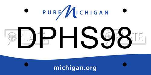 DPHS98 Michigan License Plate