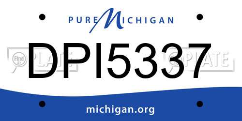 DPI5337 Michigan License Plate