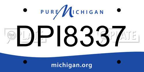DPI8337 Michigan License Plate