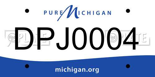 DPJ0004 Michigan License Plate