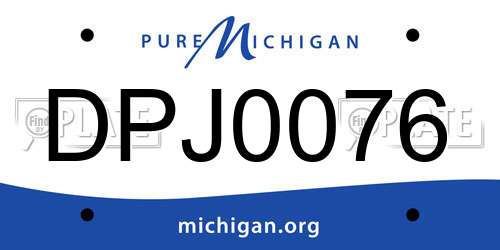 DPJ0076 Michigan License Plate