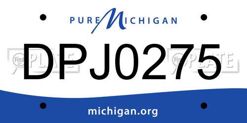 DPJ0275 Michigan License Plate