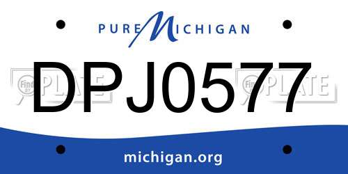 DPJ0577 Michigan License Plate