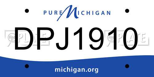 DPJ1910 Michigan License Plate