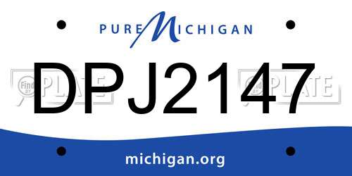 DPJ2147 Michigan License Plate