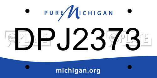 DPJ2373 Michigan License Plate