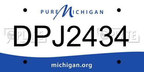 DPJ2434 Michigan License Plate