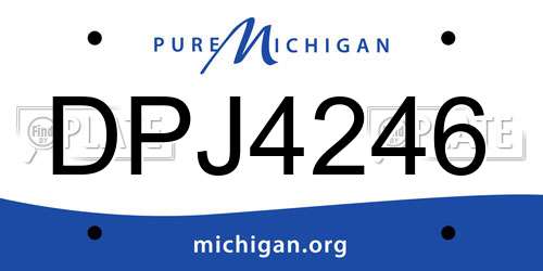 DPJ4246 Michigan License Plate