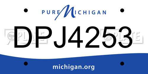 DPJ4253 Michigan License Plate