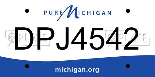 DPJ4542 Michigan License Plate