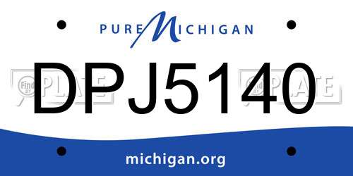 DPJ5140 Michigan License Plate