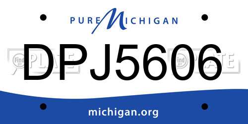 DPJ5606 Michigan License Plate