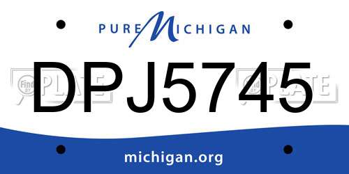 DPJ5745 Michigan License Plate