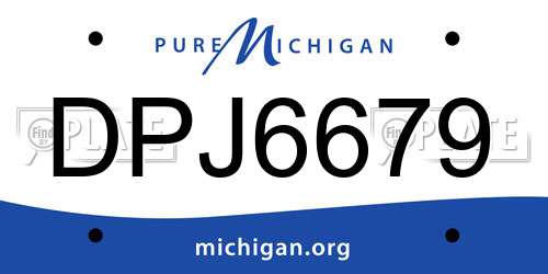DPJ6679 Michigan License Plate