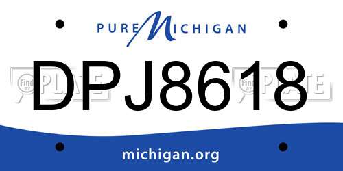 DPJ8618 Michigan License Plate
