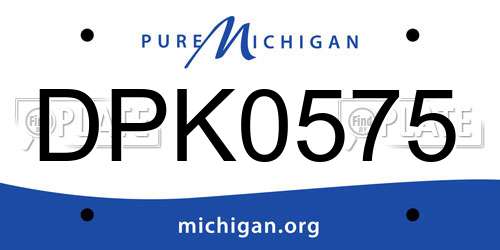 DPK0575 Michigan License Plate