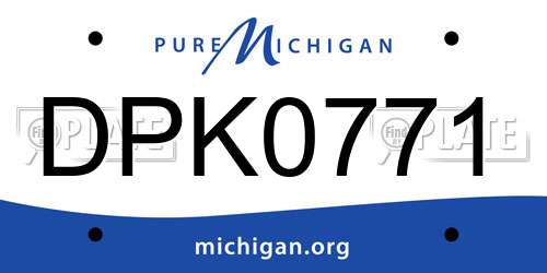 DPK0771 Michigan License Plate