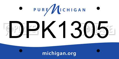 DPK1305 Michigan License Plate