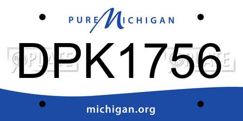 DPK1756 Michigan License Plate