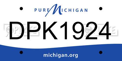 DPK1924 Michigan License Plate