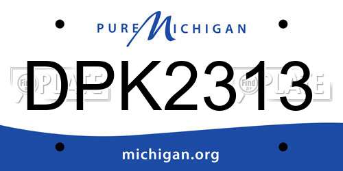DPK2313 Michigan License Plate