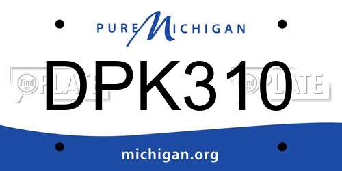 DPK310 Michigan License Plate