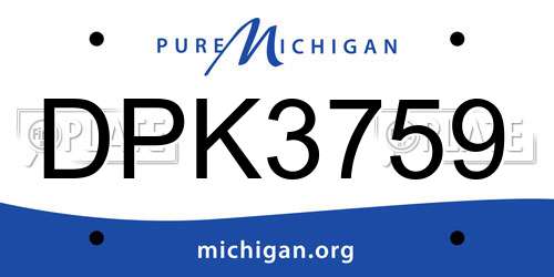 DPK3759 Michigan License Plate