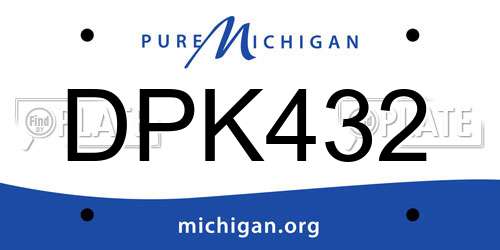 DPK432 Michigan License Plate