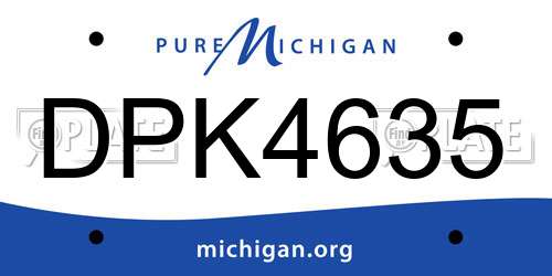 DPK4635 Michigan License Plate