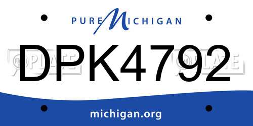 DPK4792 Michigan License Plate