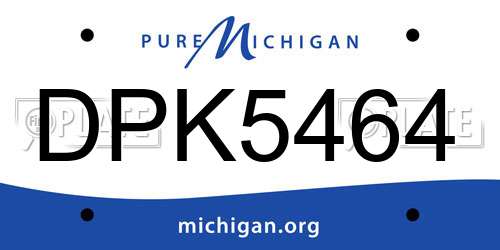 DPK5464 Michigan License Plate