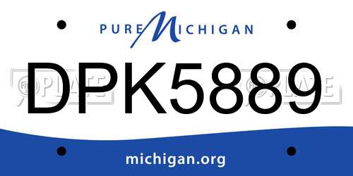 DPK5889 Michigan License Plate