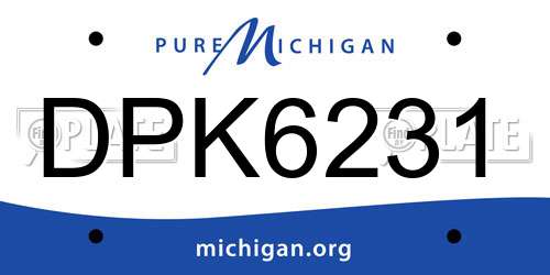 DPK6231 Michigan License Plate