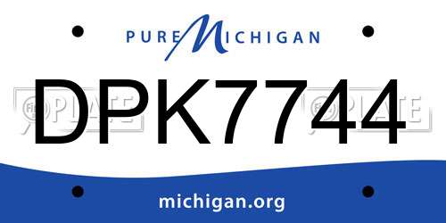 DPK7744 Michigan License Plate