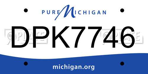 DPK7746 Michigan License Plate