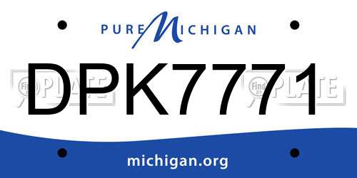 DPK7771 Michigan License Plate
