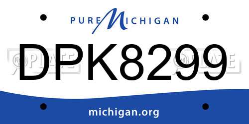 DPK8299 Michigan License Plate