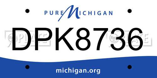 DPK8736 Michigan License Plate