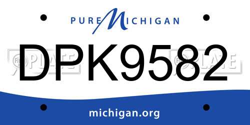 DPK9582 Michigan License Plate