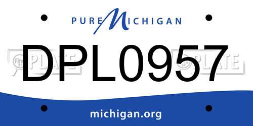 DPL0957 Michigan License Plate