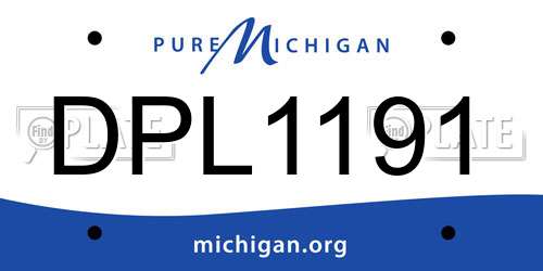 DPL1191 Michigan License Plate