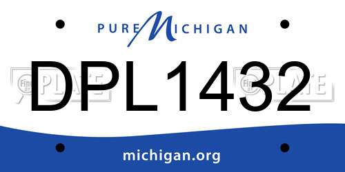 DPL1432 Michigan License Plate