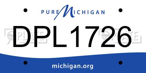 DPL1726 Michigan License Plate