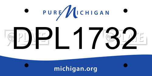 DPL1732 Michigan License Plate