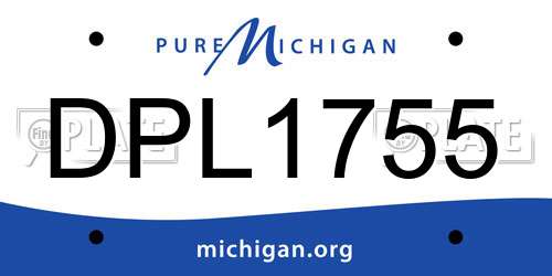 DPL1755 Michigan License Plate