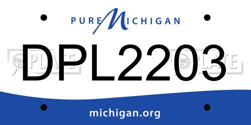 DPL2203 Michigan License Plate