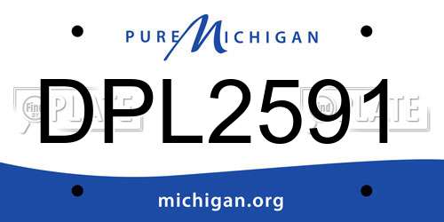 DPL2591 Michigan License Plate