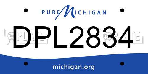 DPL2834 Michigan License Plate