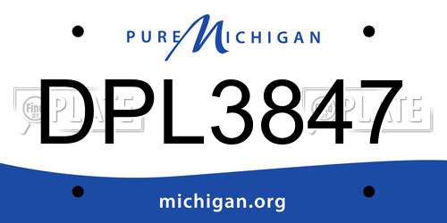 DPL3847 Michigan License Plate