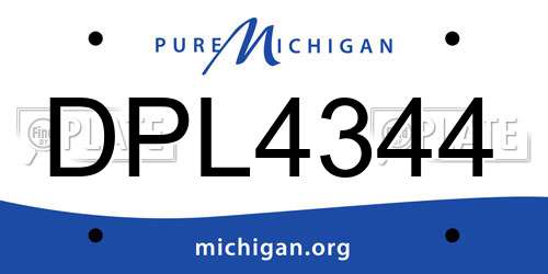 DPL4344 Michigan License Plate